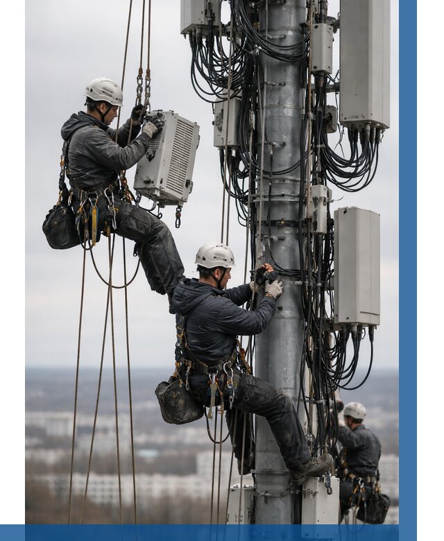 Монтаж оборудования связи на мачте в Дубне от 7657 р. | ВЫСОТНИК-Дбн