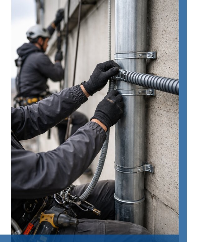 Монтаж гофры для кабеля в Дубне от 306 р. | ВЫСОТНИК-Дбн