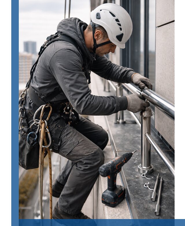 Монтаж ограждений на высоте в Дубне для зданий и конструкций