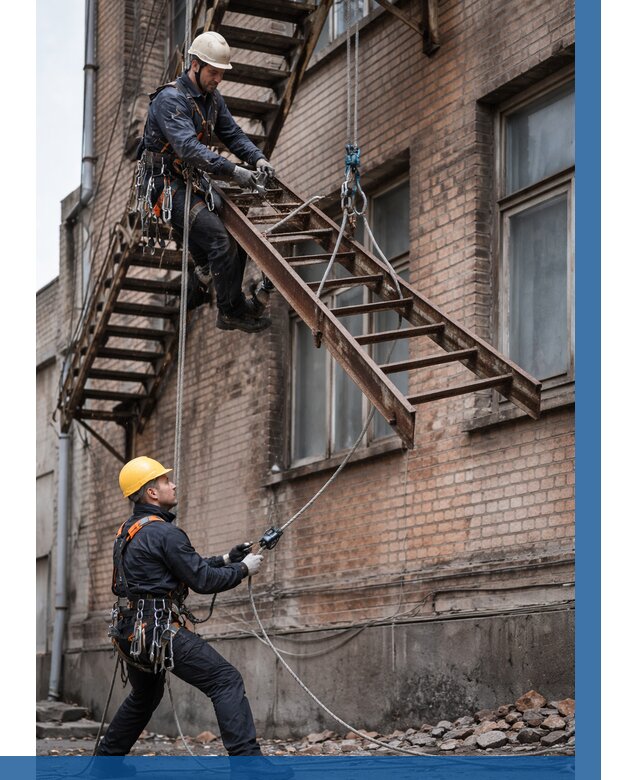 Демонтаж пожарной лестницы в Дубне от 12251 р. | ВЫСОТНИК-Дбн