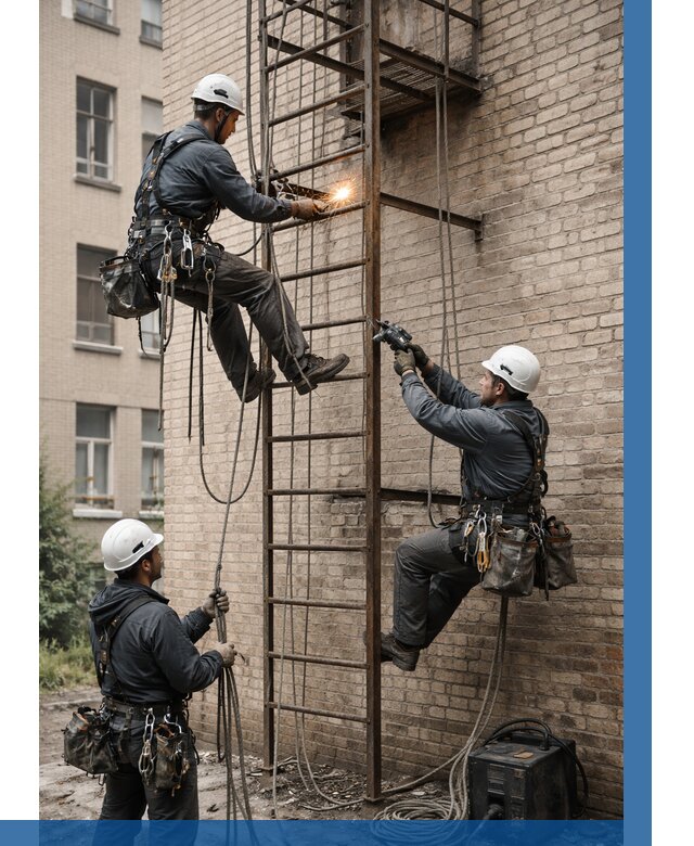 Ремонт пожарной лестницы в Дубне от 7657 р. | ВЫСОТНИК-Дбн