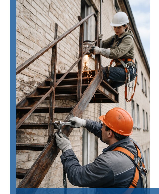 Ремонт и восстановление пожарных лестниц с выездом в Дубне