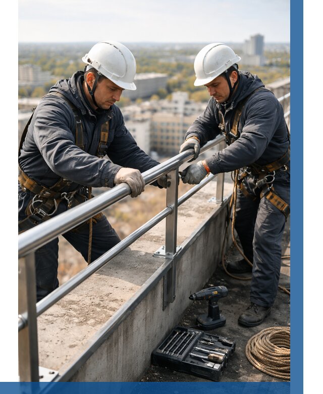 Монтаж перил на высоте в Дубне от 2552 р. | ВЫСОТНИК-Дбн