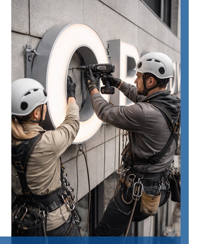 Монтаж световых букв в Дубне от 3063 р. под ключ ВЫСОТНИК-Дбн