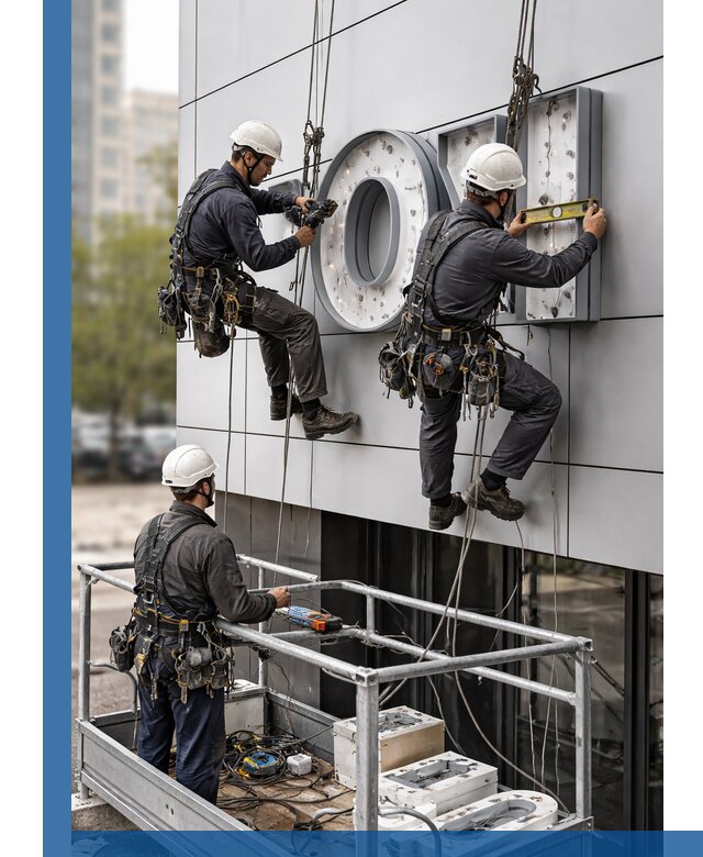 Профессиональный монтаж световых букв в Дубне под ключ