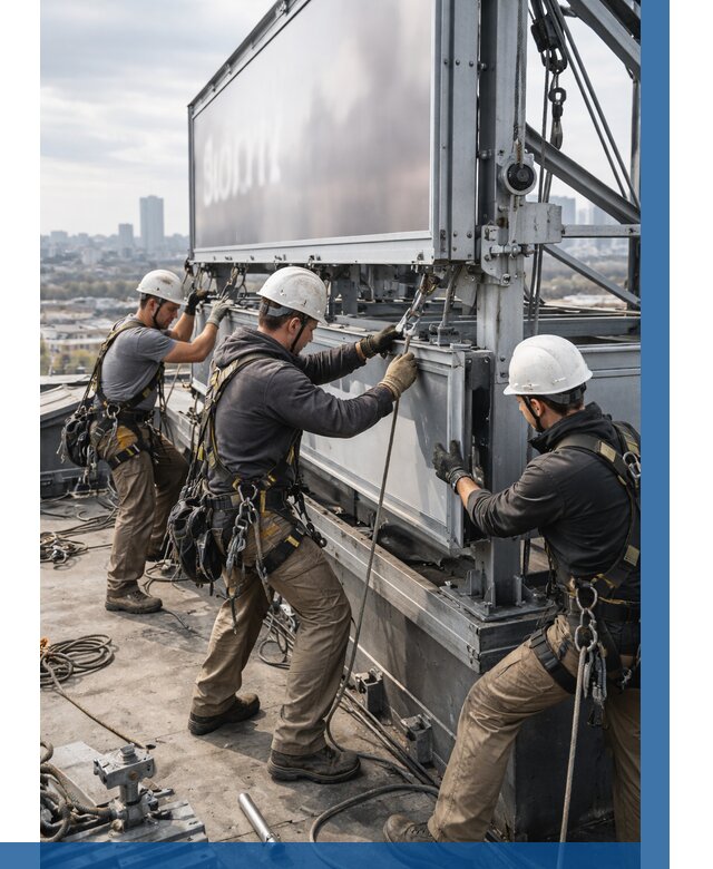 Монтаж крышной рекламной конструкции в Дубне от 61254 р.|ВЫСОТНИК-Дбн