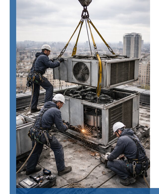 Демонтаж крышной установки в Дубне любой сложности