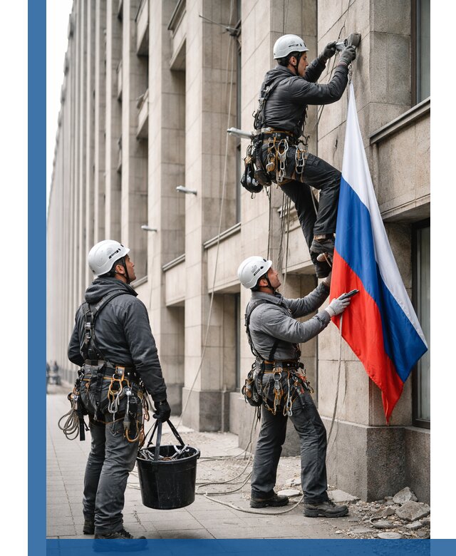 Профессиональная установка флагов на фасаде в Дубне