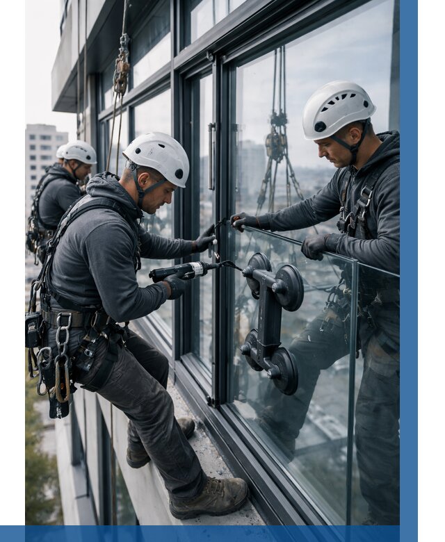 Витражное остекление зданий в Дубне от 3573 р. | ВЫСОТНИК-Дбн