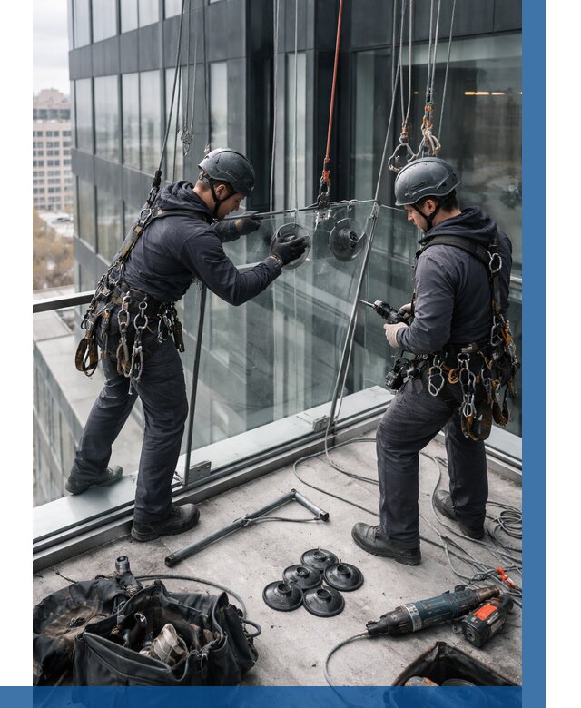 Монтаж стеклянных ограждений в Дубне от 2552 р. | ВЫСОТНИК-Дбн