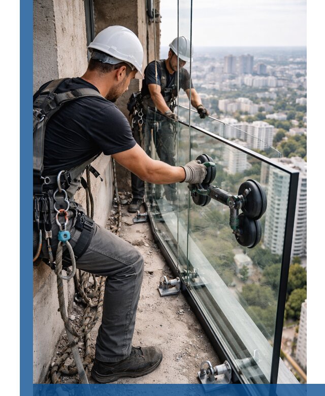 Монтаж стеклянных ограждений под ключ с гарантией в Дубне
