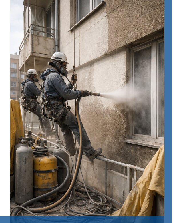 Пескоструйная очистка фасада в Дубне от 664 р. | ВЫСОТНИК-Дбн