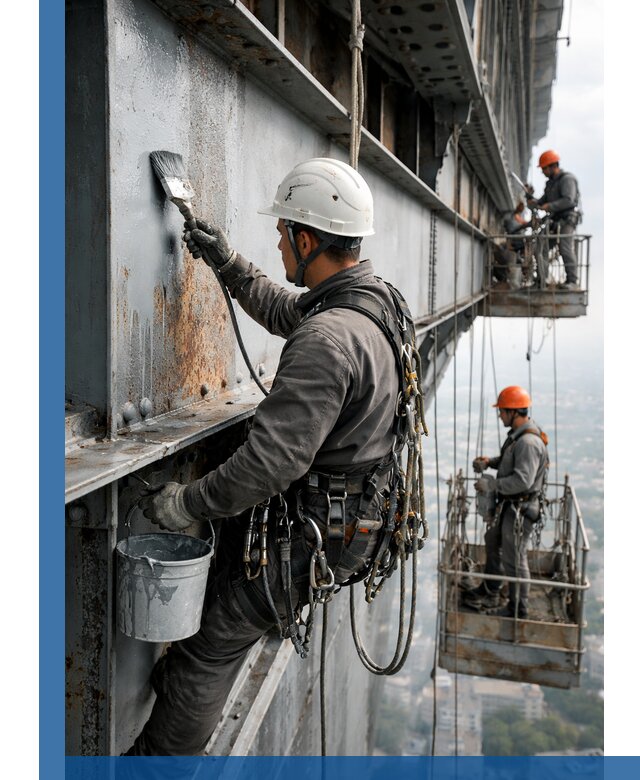 Покраска металлоконструкций на высоте в Дубне профессионально