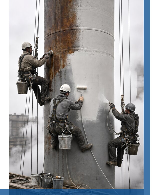 Покраска дымовых труб в Дубне от 8678 р. | ВЫСОТНИК-Дбн