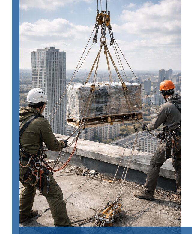 Подъем и монтаж крупногабаритных грузов на крышу в Дубне