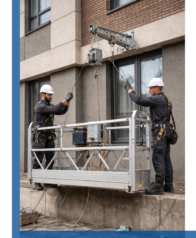 Монтаж и подъем фасадной люльки в Дубне с гарантией безопасности