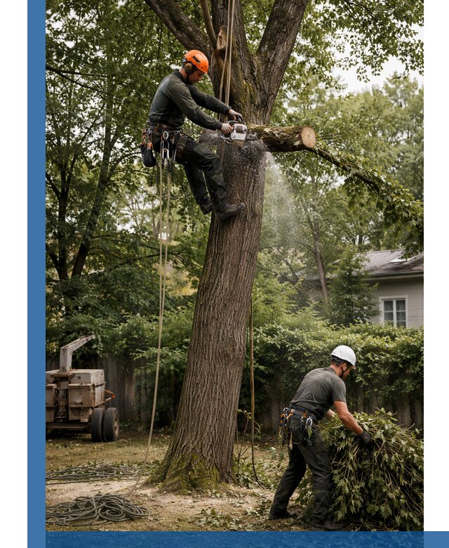 Кронирование деревьев в Дубне, безопасная высотная обрезка