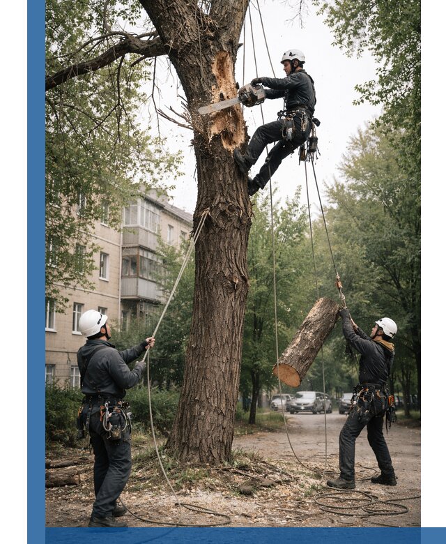 Срочное удаление аварийных деревьев в Дубне с гарантией безопасности