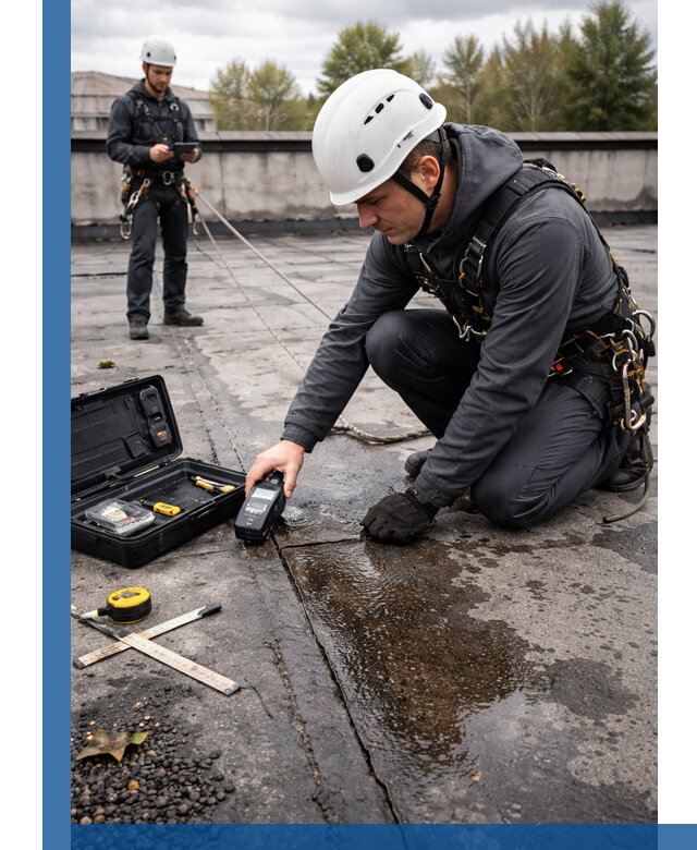 Обследование кровли на протечки и выявление дефектов в Дубне