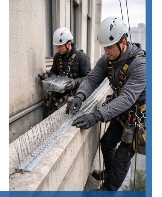 Установка шипов от птиц в Дубне от 868 р. | ВЫСОТНИК-Дбн